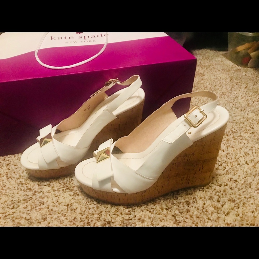 Kate Spade bow wedges 8